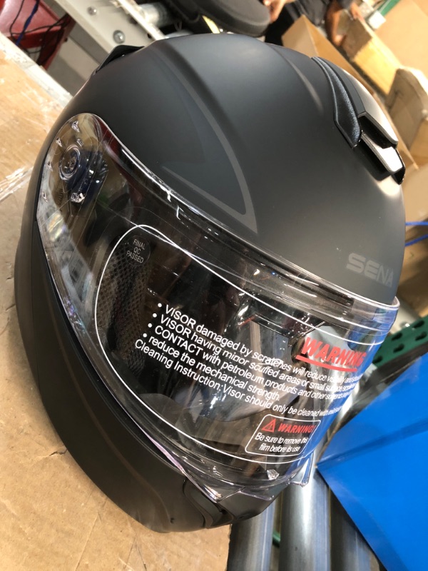 Photo 2 of **USED BUT APPEARS NEW**  Sena Outrush Bluetooth Modular Motorcycle Helmet with Intercom System XX-Large Outrush R Matte Black