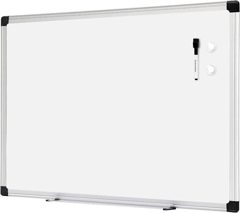 Photo 4 of **SEE PHOTOS FOR DAMAGE AND/OR IMPERFECTION** Amazon Basics Magnetic Dry Erase White Board,  Whiteboard - Silver Aluminum Frame