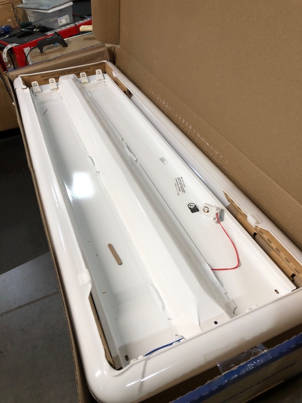 Photo 2 of **SEE NOTES** Lithonia Lighting 739261 LED Linear Flush Mount Ceiling Light, 32 watts, 4 Feet, White