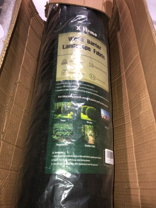 Photo 2 of  X Home 3ft x 250ft Weed Barrier, 5 oz Heavy Duty Landscape Fabric, Thick & Durable Garden Ground Cloth for Weed Control 3x250ft