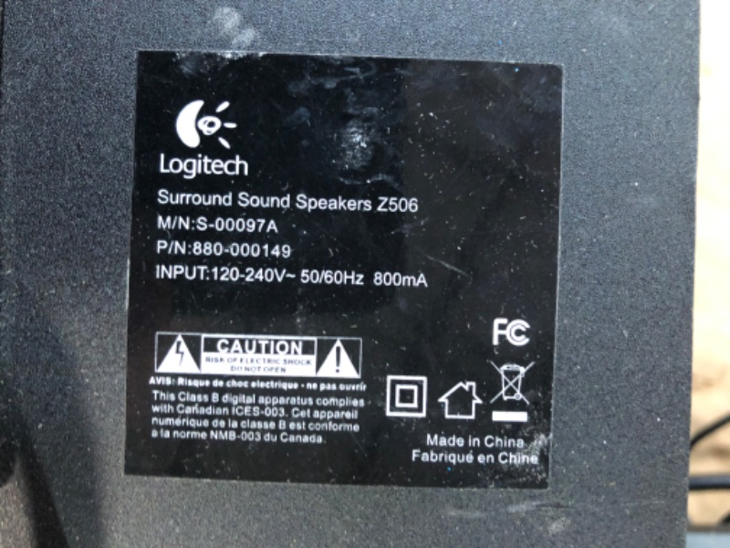 Photo 4 of **SEE NOTES** Logitech Z506 Surround Sound Home Theater Speaker System