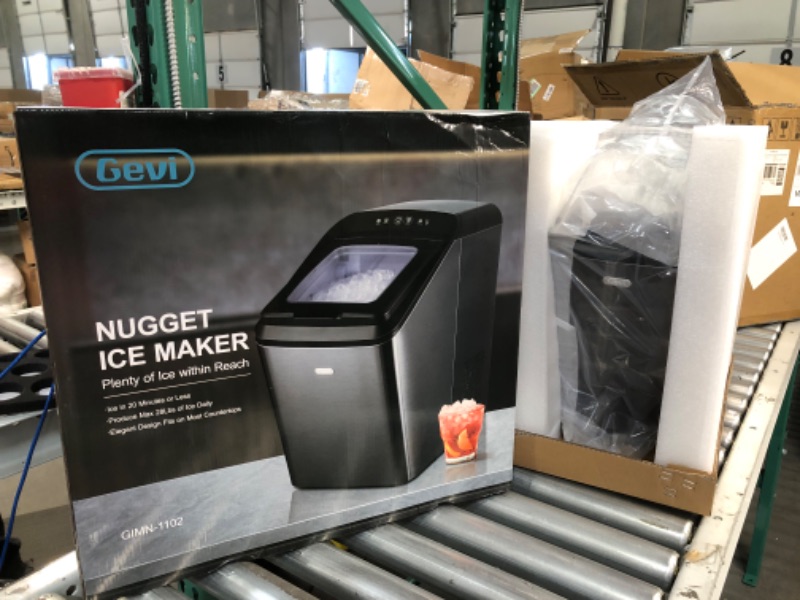 Photo 2 of Gevi Nugget Ice Maker Countertop with Thick Insulation | Self-Cleaning Pellet Ice Machine | Quietly Making Max 29Lb/Day | Stainless Steel Housing | Portable Design for Home Kitchen (GIMN-1102 Black) Nugget Ice Black 1