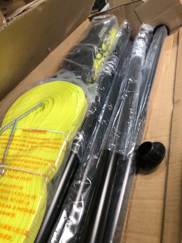 Photo 4 of Fostoy Volleyball Net Set, 32FT Outdoor Portable Professional Easy Setup with Anti-Sag System, Steady Metal Frame, PU Volleyball with Pump, Boundary Line, and Carrying Bag,