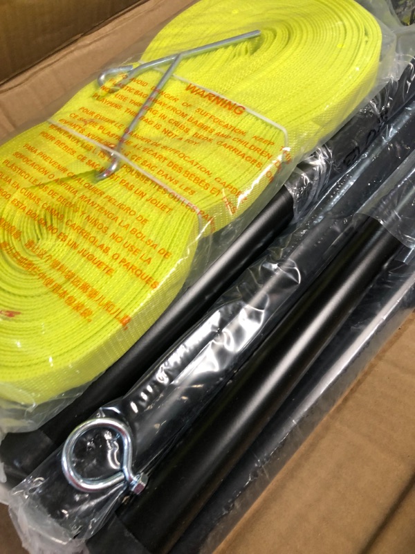 Photo 1 of Fostoy Volleyball Net Set, 32FT Outdoor Portable Professional Easy Setup with Anti-Sag System, Steady Metal Frame, PU Volleyball with Pump, Boundary Line, and Carrying Bag,