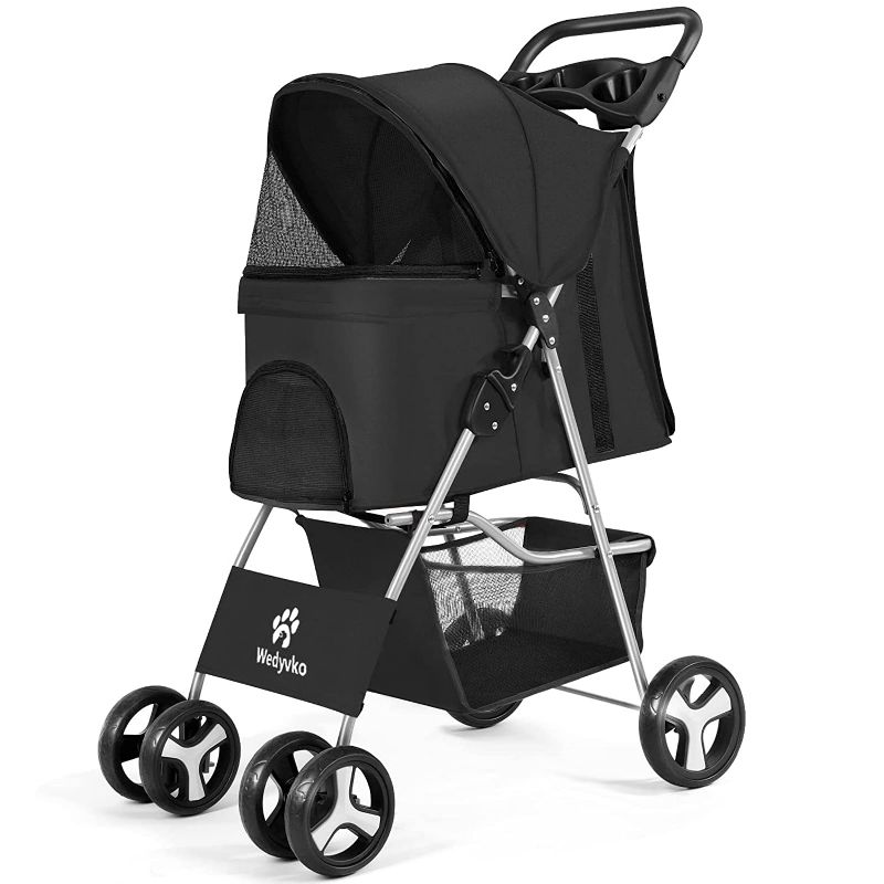 Photo 1 of 4 Wheel Foldable pet Stroller with Storage Basket