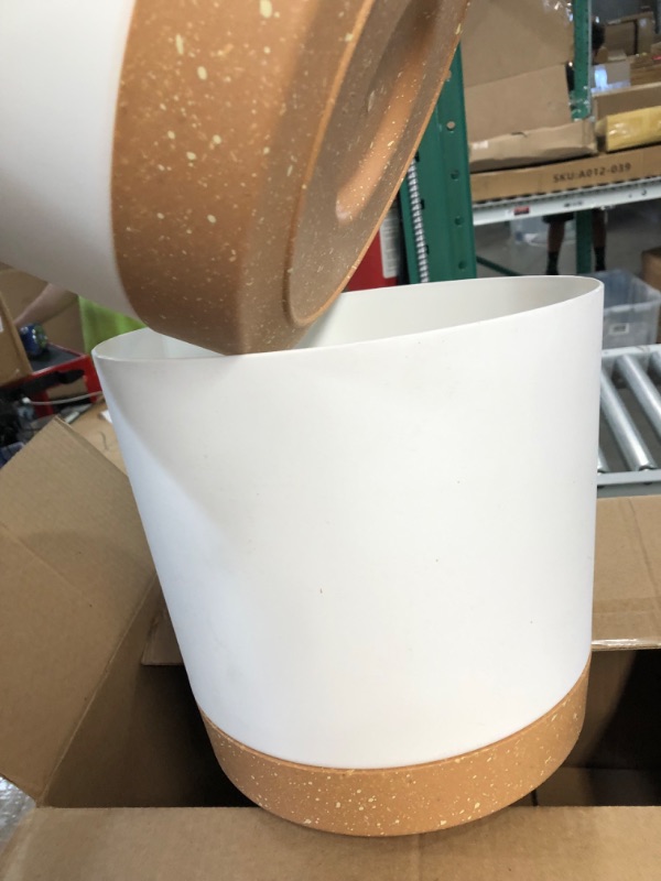 Photo 3 of Plant Pots for Indoor Plants, 2 Pack 10 Inch Plastic  White