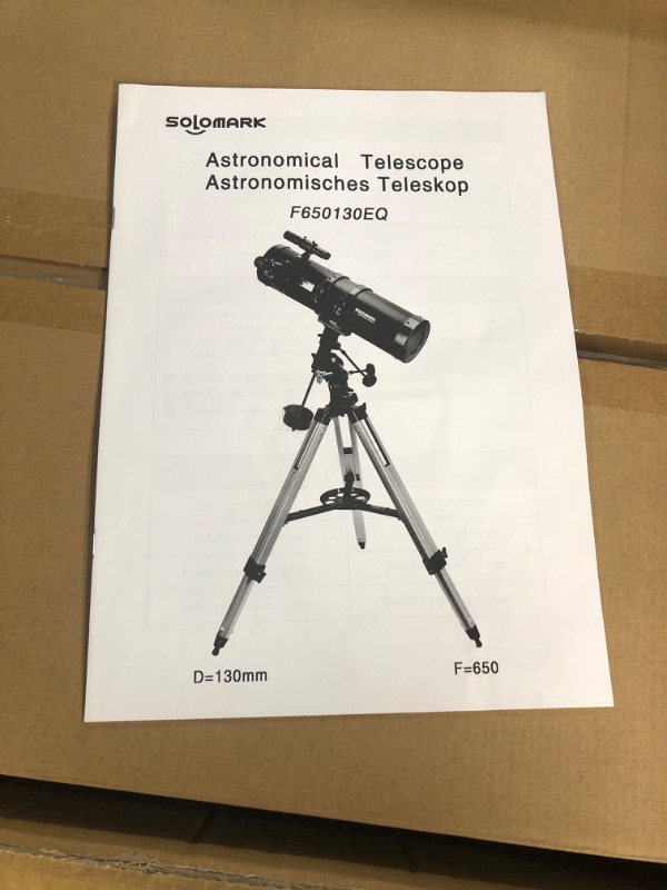 Photo 2 of Telescope 130EQ Newtonian Reflector Telescopes for Adults, Professional Telescopes for Adults Astronomy, Comes with 1.5X Barlow Lens Smartphone Adapter & 13% T Moon Filter