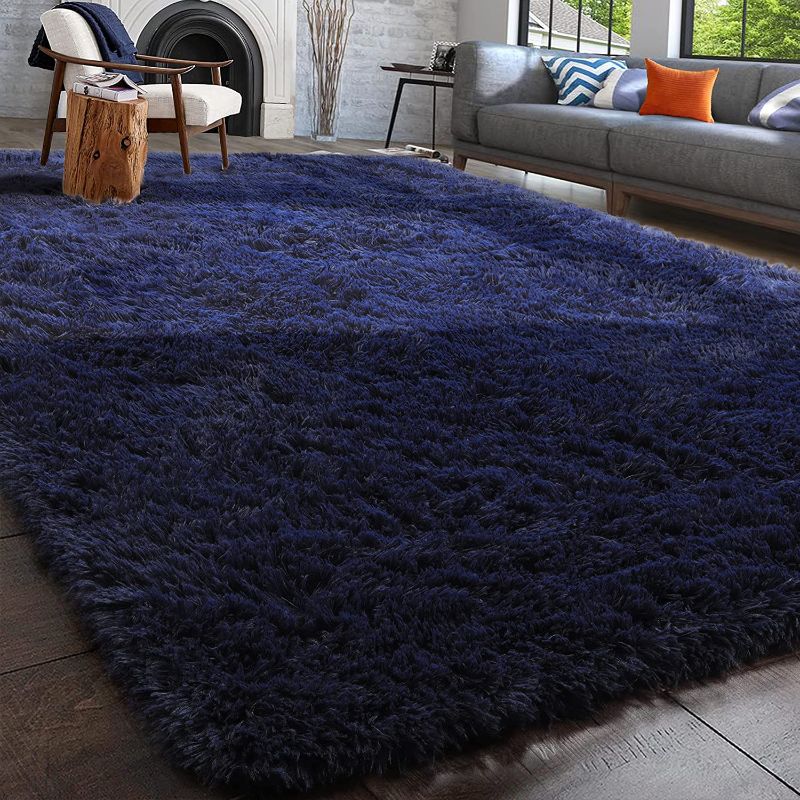 Photo 1 of  Navy Fluffy Shag Area Rug