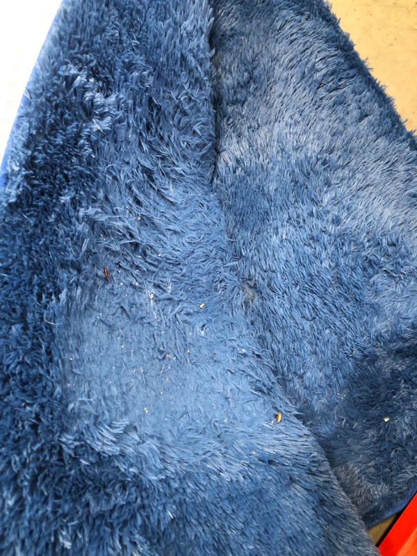 Photo 3 of  Navy Fluffy Shag Area Rug