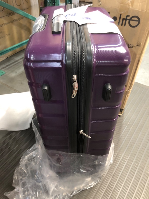 Photo 5 of Coolife Luggage Expandable(only 28") Suitcase PC+ABS Spinner Carry on (PURPLE)
