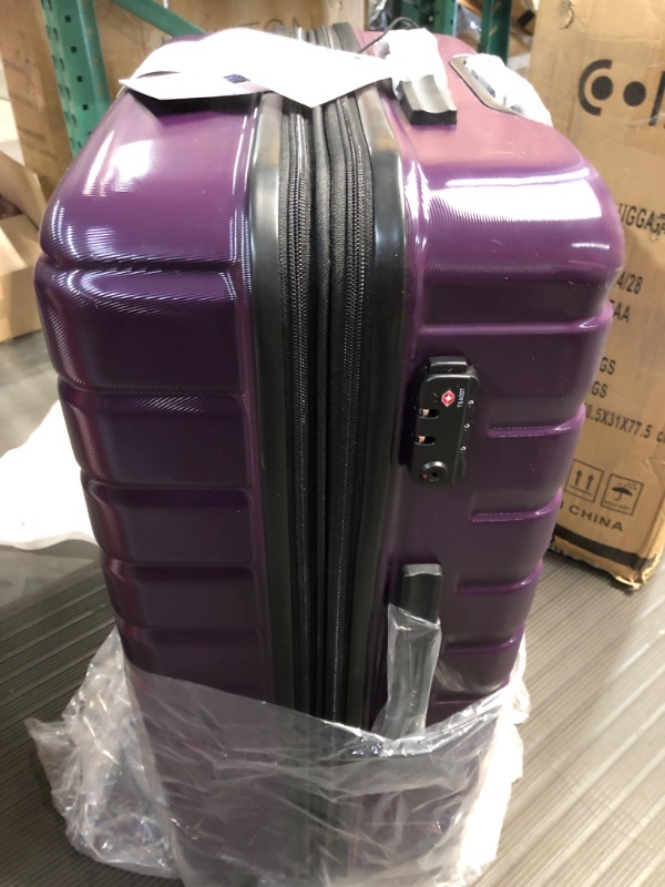 Photo 4 of Coolife Luggage Expandable(only 28") Suitcase PC+ABS Spinner Carry on (PURPLE)
