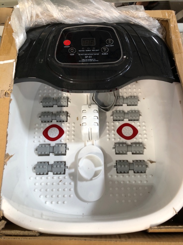 Photo 2 of Foot Spa Bath Massager with Heat, Epsom Salt,Bubbles, Vibration and Red Light,8 Massage Roller Pedicure Foot Spa Tub for Stress Relief,Foot Soaker with Acupressure Massage Points&Temperature Control