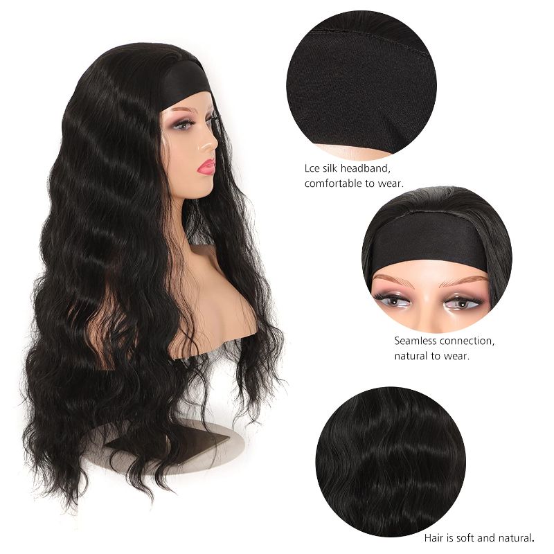 Photo 1 of Body Wave Headband Wigs 24 Inch (Black)