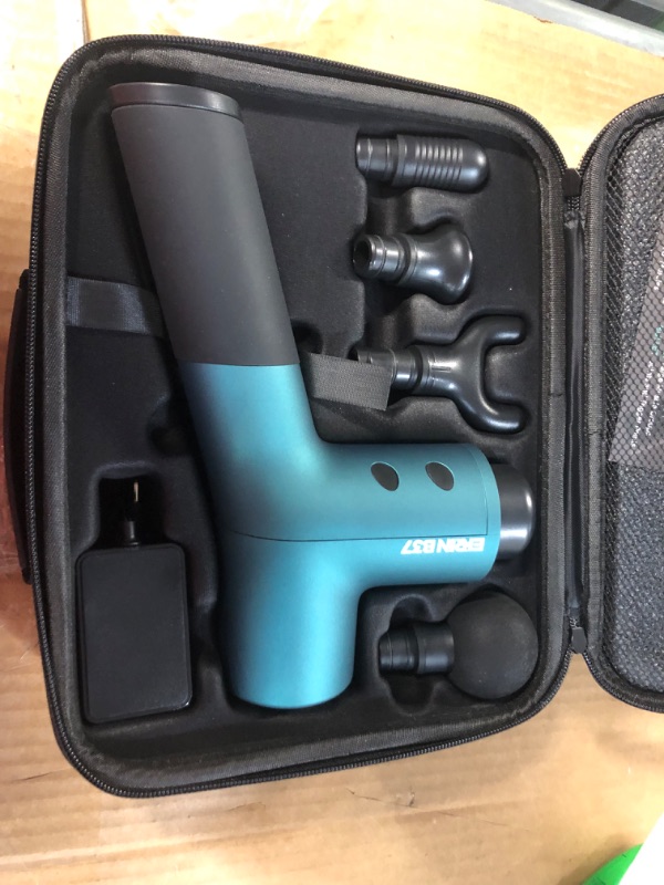 Photo 1 of Ekrin Athletics B37 Massage Gun - Percussion Massager for Sore Muscles & Recovery/Long Battery Life/Quiet & Powerful with 5 Speeds / 4 Attachments/Move Better & Recover Faster - Activate Muscles Green