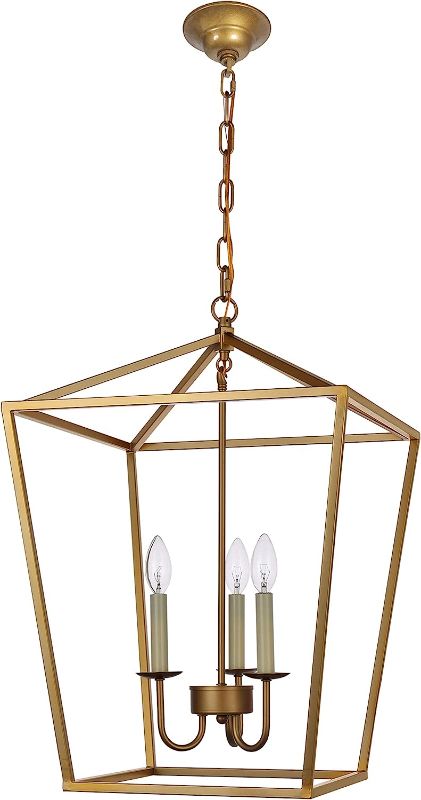 Photo 1 of *SEE NOTES* Dst Gold Iron Cage Chandelier Industrial Led Ceiling Lighting