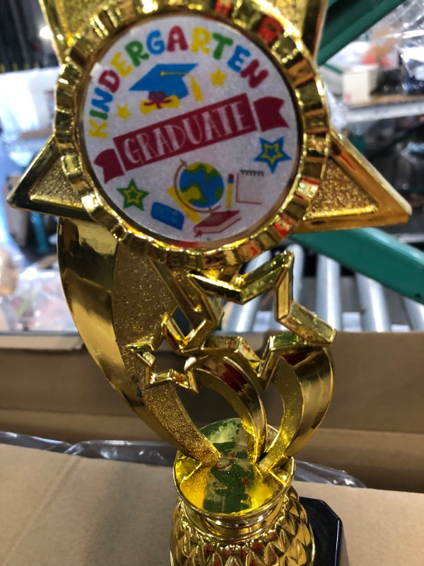 Photo 7 of 12 Pcs 10 Inch Kindergarten Graduation Trophies Gold Kindergarten Star Trophy 