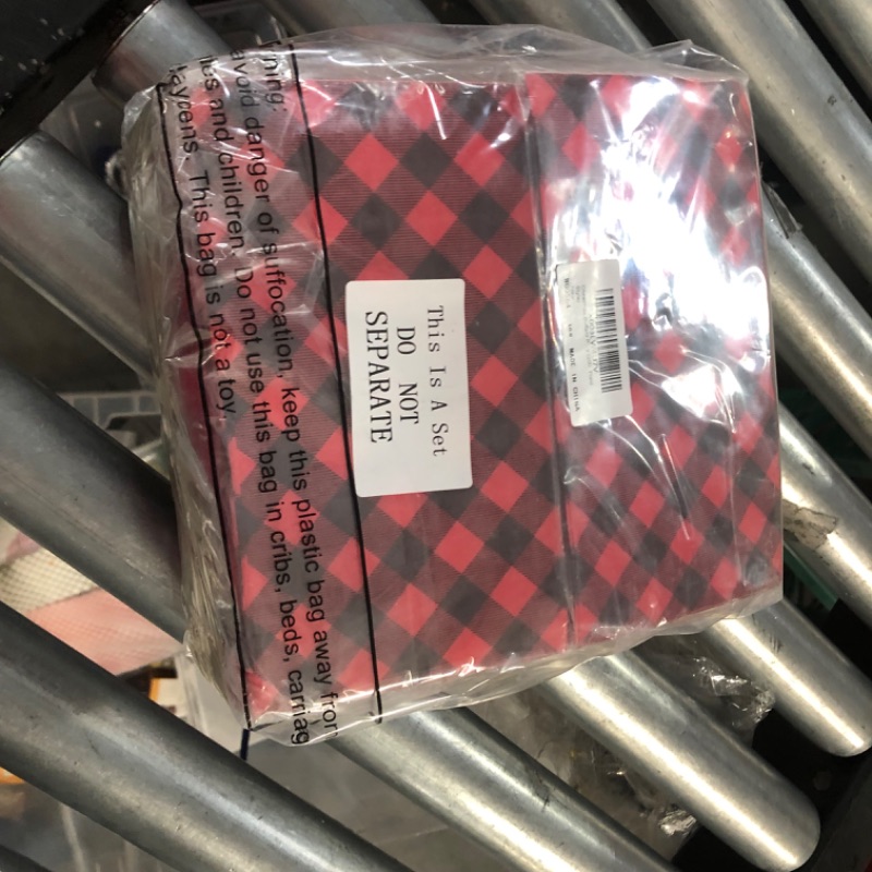 Photo 2 of Christmas Buffalo Plaid Napkins Checkered Paper Napkins Buffalo Check Guest Napkin Merry Christmas Disposable Napkin 