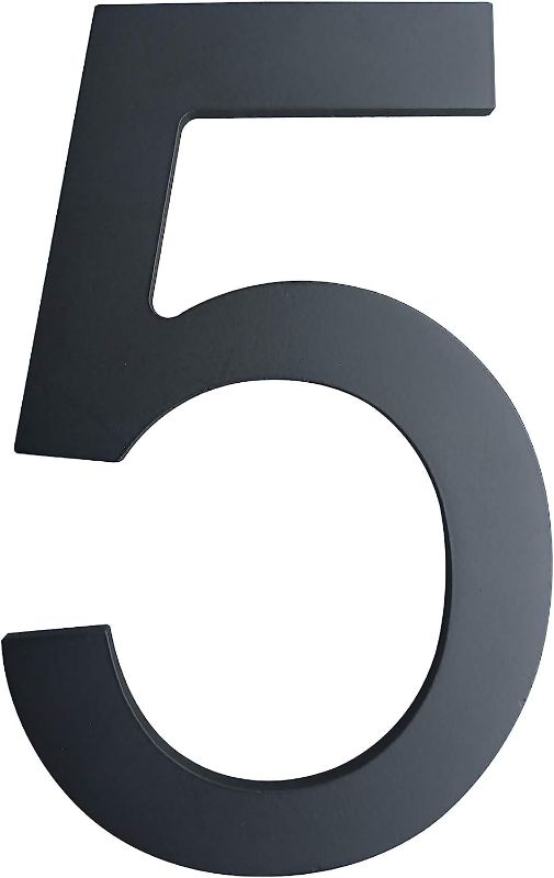 Photo 1 of Modern Floating House Numbers-5 Inch High Stainless Steel Home Address Number/Elegant Black Finish Number 1