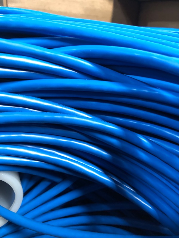 Photo 2 of Cat6 Plenum (CMP) 1000ft Cable, 23AWG | 100% Solid Bare Copper | 550MHz | Unshielded Twisted Pair (UTP) Bulk Ethernet Cable, Available in 10 Colors Blue