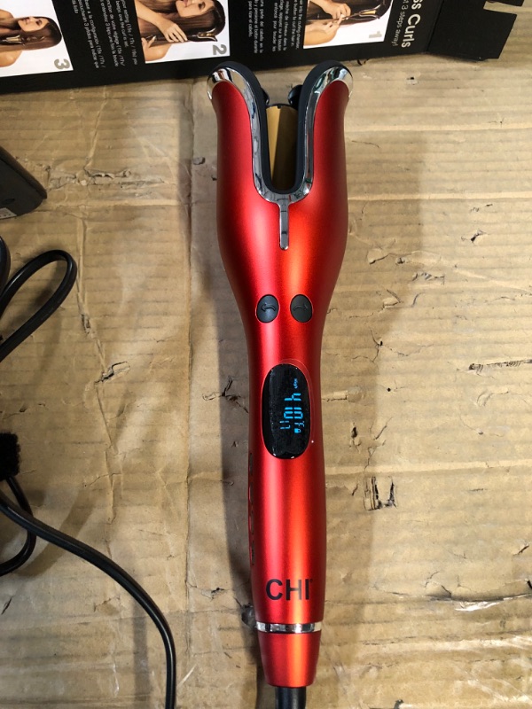 Photo 2 of SEE NOTES*** NEW
CHI Spin N Curl Ceramic Rotating Curler, Ruby Red. Ideal for Shoulder-Length Hair between 6-16” inches.