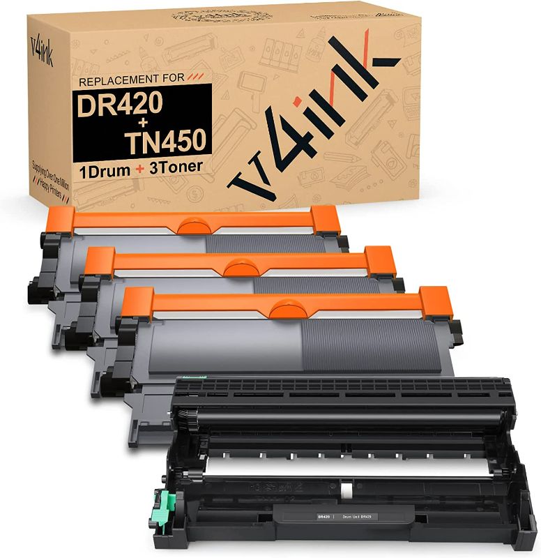 Photo 1 of MISSING PIECES SEE NOTES***
v4ink Compatible Toner Cartridge and Drum Unit Replacement for Brother TN450 TN420 DR420 BLACK