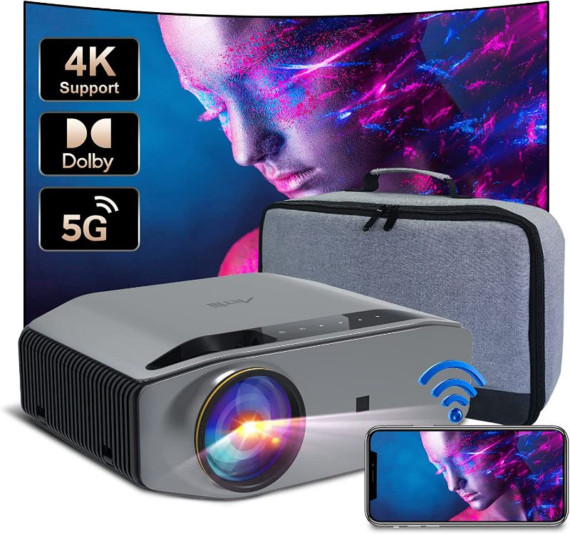 Photo 1 of 5G WiFi bluetooth Projector with 4k Support, Native 1080P FHD, Dolby Audio Support