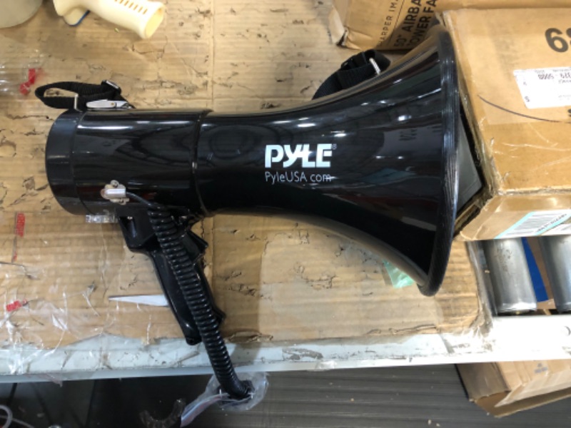 Photo 3 of Pyle Megaphone Speaker with Rechargeable Battery, LED Lights, Siren Alarm Mode