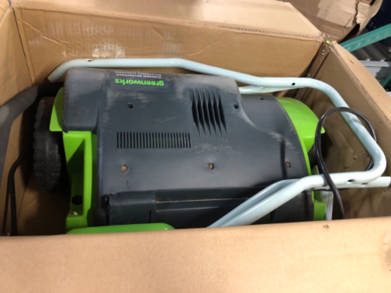 Photo 2 of (UNTESTABLE) GreenWorks 27022 10 Amp 14" Corded Dethatcher, 29.55 Lbs