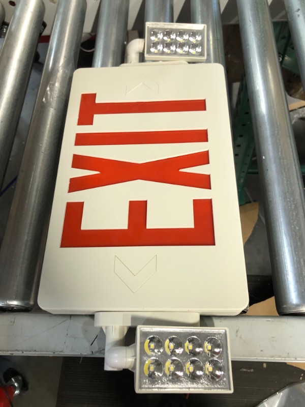Photo 1 of Gruenlich LED Combo Emergency EXIT Sign with 2 Adjustable Head Lights
