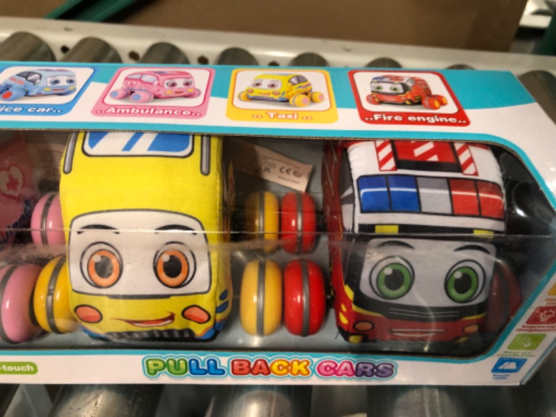 Photo 2 of ArtCreativity Pullback Plush Car Set