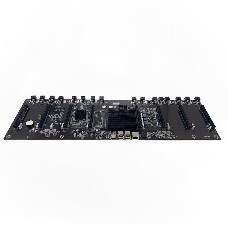 Photo 1 of Mining Motherboard, 8 GPU Slots Mining Machine System 128gb 5v-1.5a 6gb/s
In-line 8-card BTC65 HM65 847 motherboard, 67mm large-spacing graphics slot
Name: BTC65 main board
Size: 57x17cm
Display interface: HDMI
USB rear: 4 x USB2.0

Hard disk interface: 1