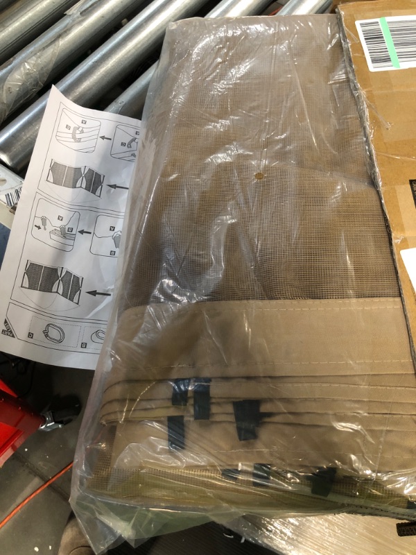 Photo 1 of Gazebo Mosquito Netting Screen 4-Panels Universal Replacement for Patio, Outdoor Canopy, Garden and Backyard (12'x12', Khaki) 12'x12' Khaki