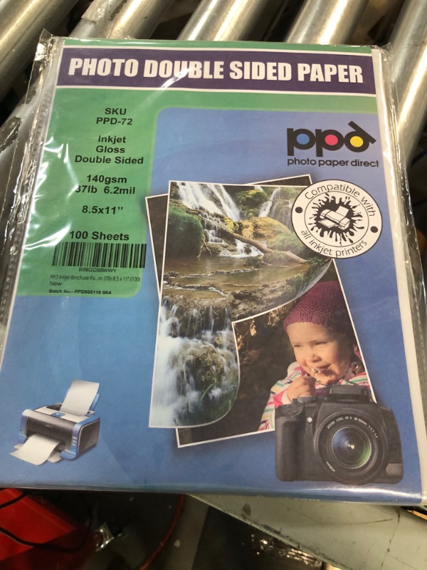 Photo 2 of PPD 100 Sheets Inkjet Glossy Brochure and Flyer Paper 8.5x11 37lbs 140gsm Professional Quality Double Sided Instant Dry and Water-Resistant 