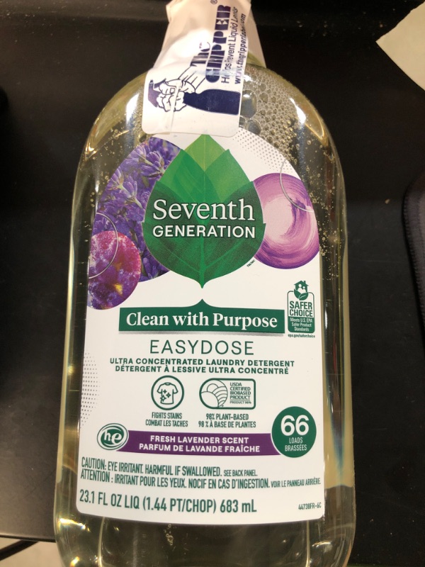 Photo 1 of Seventh Generation EasyDose Fresh Lavender Natural Ultra Concentrated Laundry Deteregent 23 Fl Oz Each / Pack of 2