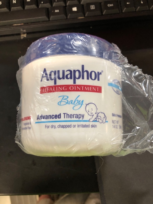 Photo 1 of Aquaphor Baby Healing Ointment Advanced Therapy Skin Protectant, Dry Skin and Diaper Rash Ointment, 14 Oz Jar 14 Ounce (Pack of 1)