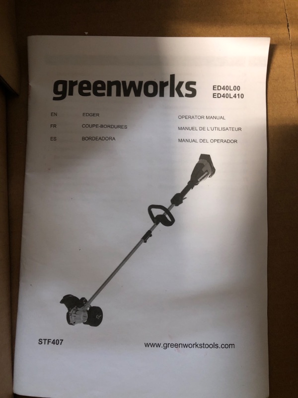 Photo 3 of GreenWorks 40V 8" Brushless Edger, Battery and Charger Not Included & 0.065" Dual Line Replacement String Trimmer Line Spool, 3 Count (Pack of 1) 8" Edger (Tool Only) + Line Spool