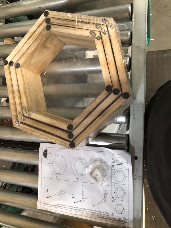 Photo 1 of *NEW*Floating Hexagon Shelves Set of 3 Wood Color