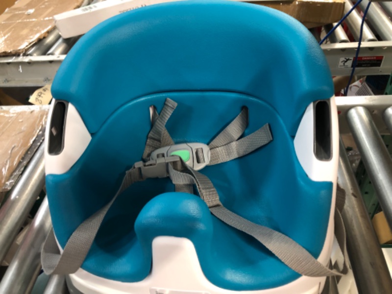 Photo 2 of Ingenuity Baby Base 2-in-1 Booster Feeding and Floor Seat with Self-Storing Tray - Peacock Blue