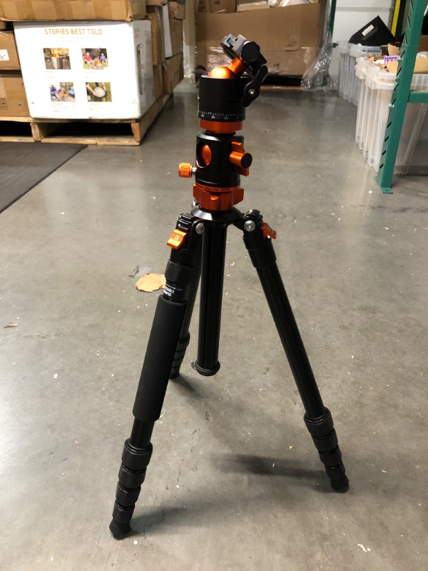 Photo 2 of *GENTLY USED* K&F Concept 67 inch Camera Tripod, Aluminum Portable Monopod with 36mm Ball Head 16KG Load Capacity Quick Release Plate,T255A4+BH-36L 36mm Ball Head (Orange)