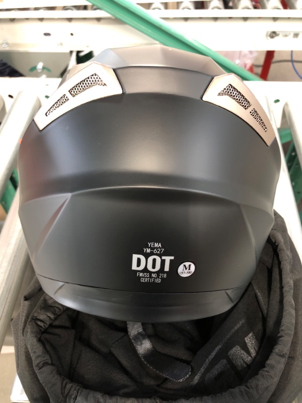 Photo 4 of *GENTLY USED* Motorcycle Open Face Helmet DOT Approved - YEMA Helmet YM-627  3/4 Half Helmet with Sun Visor, Matte Black Medium