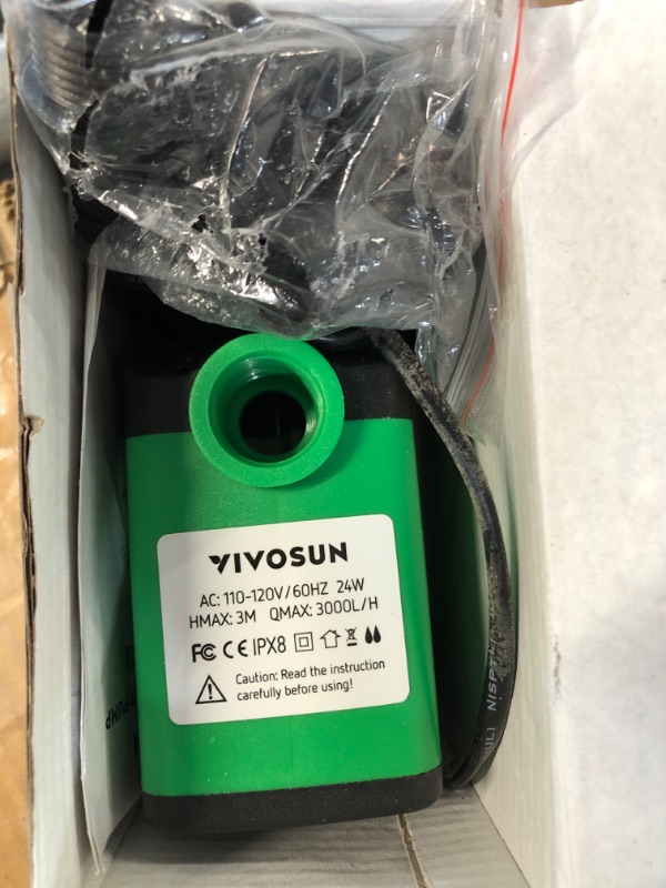 Photo 3 of *USED* VIVOSUN 800GPH Submersible Pump(3000L/H