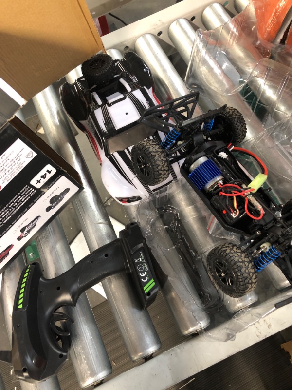 Photo 1 of FUNTECH RC Car High Speed Remote Control Car 1/18 Scale 2.4 Ghz Radio Fast 30+ MPH 4x4 Off Road Remote Control Trucks with LED Light, Terrain RC Cars, Great RC Trucks for Adults Kids