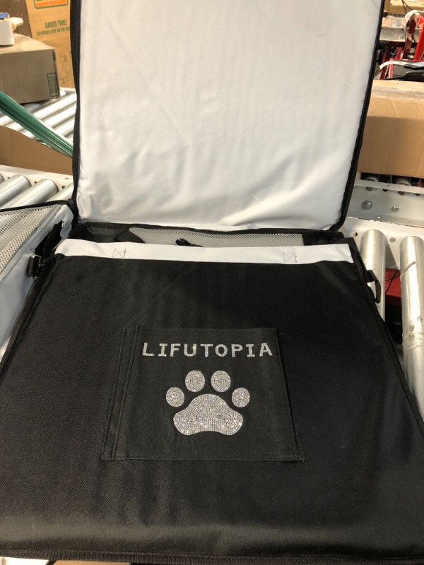 Photo 2 of **SEE NOTES**
LIFUTOPIA Bling Rhinestone Dog Car Seat Extender Crate for Large Medium Dogs,Puppies and Cats Under 115lbs w/Glitter Sparkly Dog Paw Storage Pockets, Durable, Washable & Water Resistant Pad