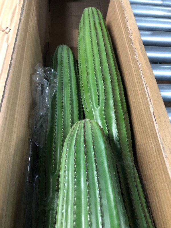 Photo 2 of  Artificial Cactus Fake Big Cactus 24 Inch Faux Cacti Plants for Home Garden Office Store Decoration