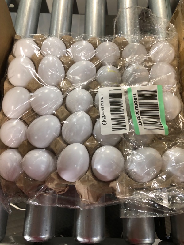 Photo 2 of 30 PCS White Plastic Eggs Paintable 