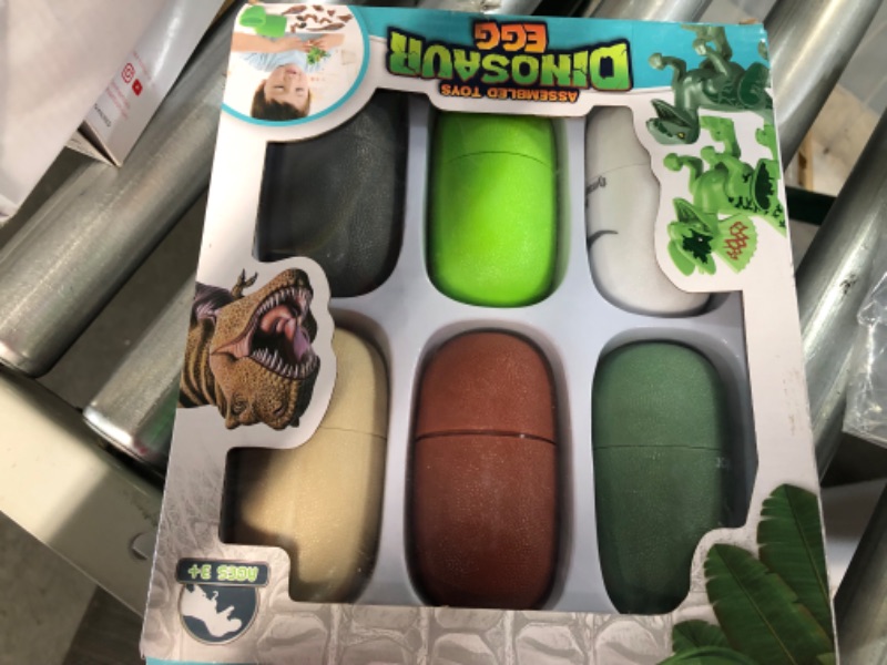 Photo 2 of 6 Pack Dinosaur Easter Eggs Filled with Toys Dinosaur Building Blocks