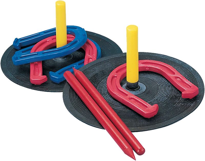 Photo 2 of Champion Sports Indoor/Outdoor Horseshoe Set Red