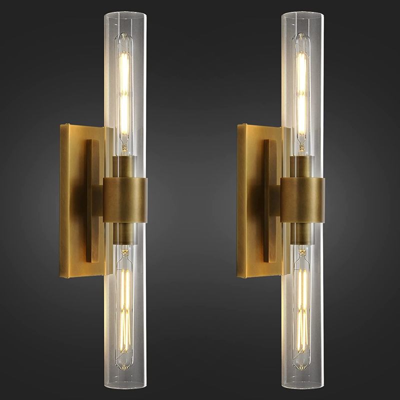 Photo 1 of **new** Brass Wall Sconces Set Of Two, 2-Light Dimmable Gold Sconces Wall Lighting 22.8 inches Bathroom Sconces 