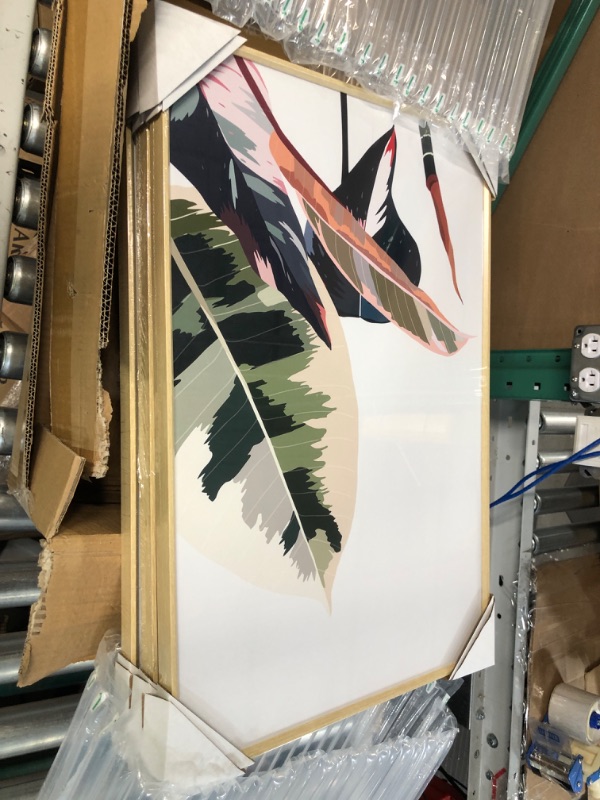 Photo 2 of **NEW** ArtbyHannah Framed Wall Art, Botanical Canvas Wall Art with Tropical Leaf Prints, 3 Pieces 12x16 Inch,