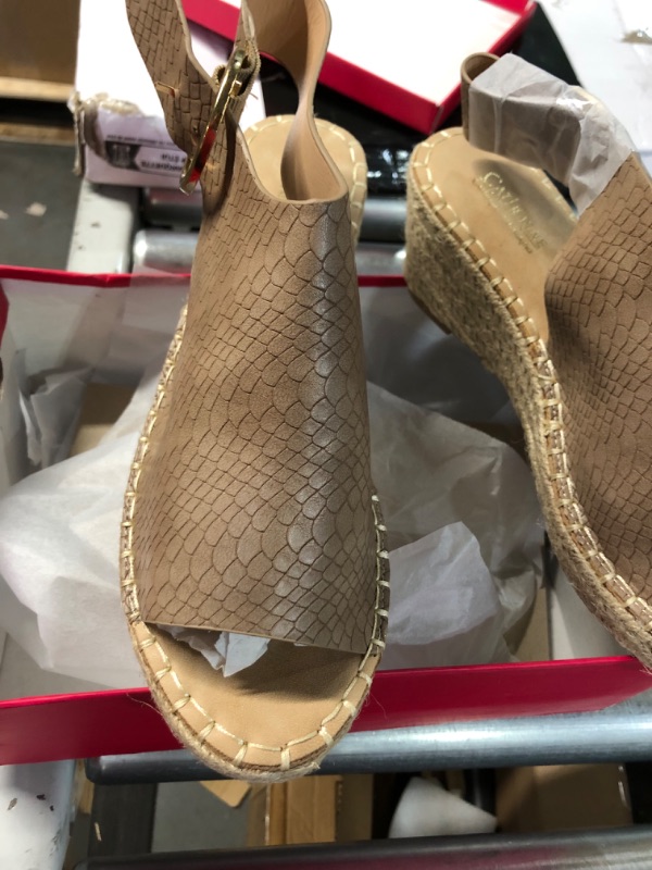 Photo 1 of Catherine Malandrino Womens Cirkly Espadrille Wedge Sandal 8.5 Taupe Croco